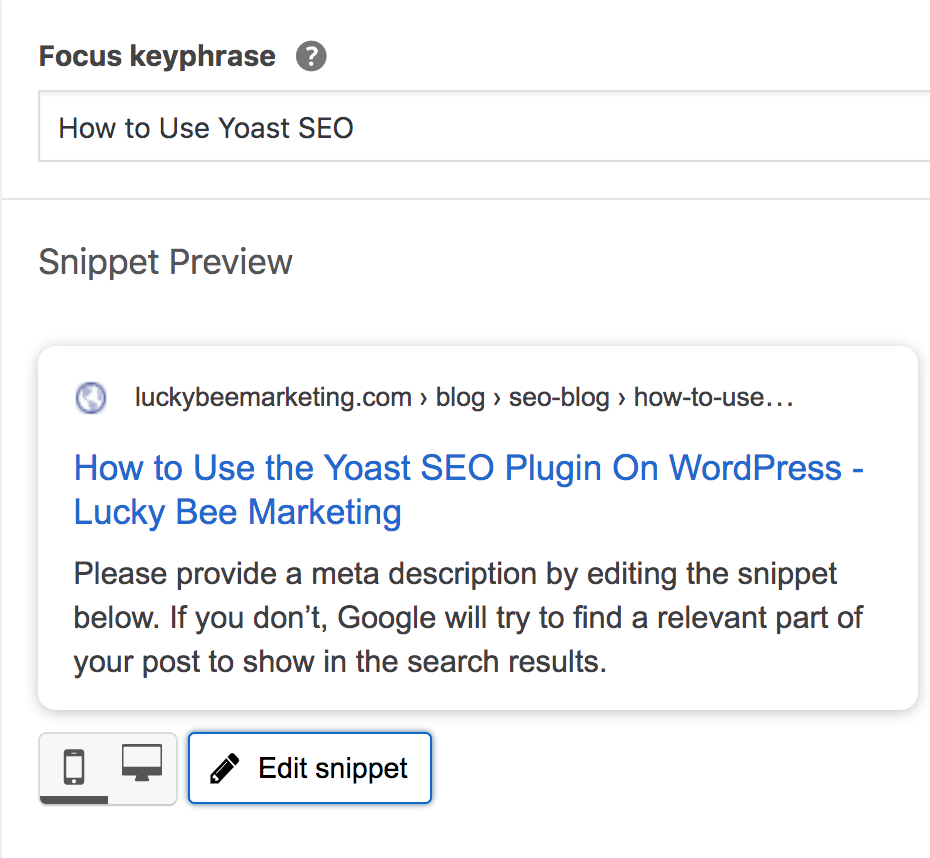 how to use the seo yoast plugin snippet preview