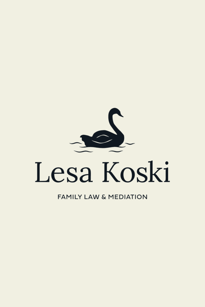 Lesa Koski Primary Logo with Swan